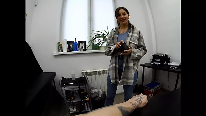 Russian Babe Gets Deepthroat And Pussy Pounded By Tattoo Artist