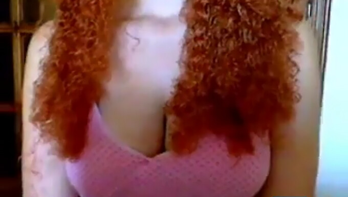 Amateur Busty Redhead With Curly Hair On Webcam