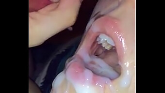 Teen Takes A Massive Cumshot In Her Mouth